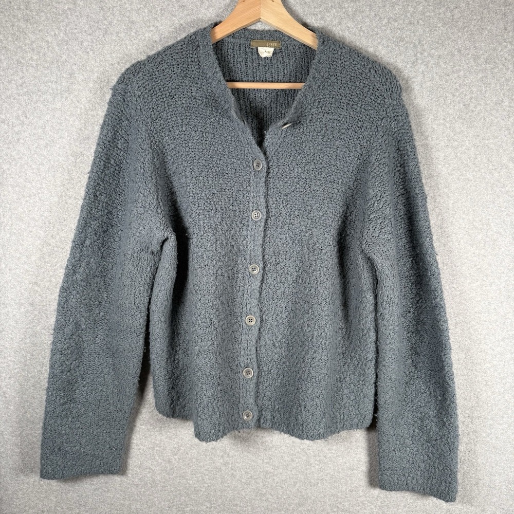 J. crew sweater womens large vintage blue wool cardigan button front
